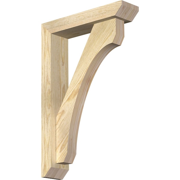 Ekena Millwork Legacy Slat Rough Sawn Bracket w/ Offset Brace, Douglas Fir, 4"W x 16"D x 24"H BKT0402X16X24LEC06RDF - main